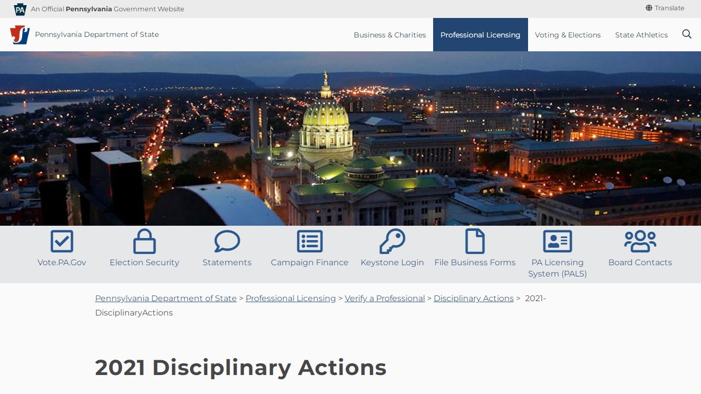 2021-DisciplinaryActions - Pennsylvania Department of State